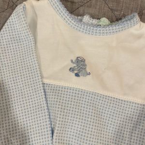 Baby Threads Newborn Gown with Stitched Elephant